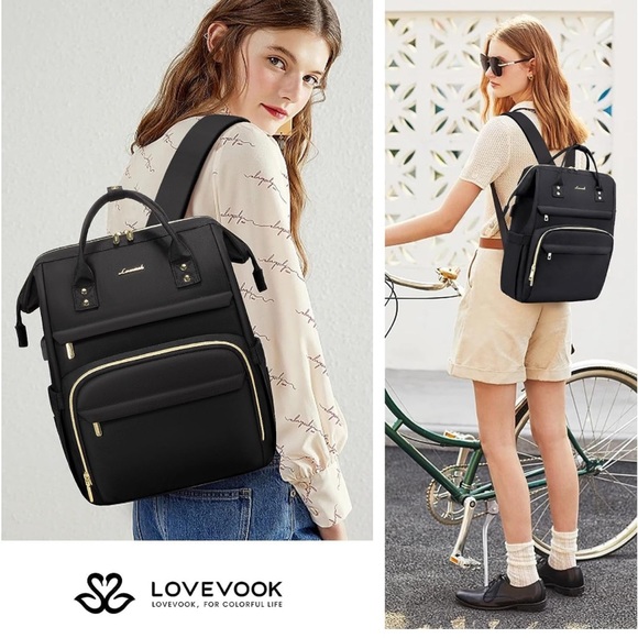 LOVEVOOK Laptop Backpack, 17 Inch Professional Womens Purse with USB Port - Picture 6 of 6